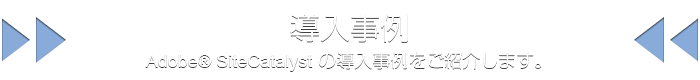 導入事例--Adobe® SiteCatalyst の導入事例をご紹介します。
